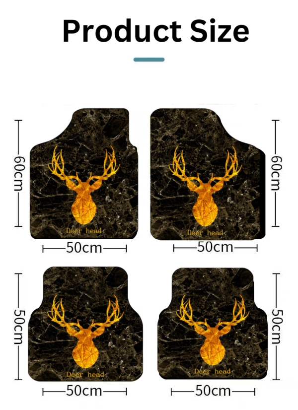 LESTER Water-Absorbent Car Mat Set – Golden Deer Design - Image 3