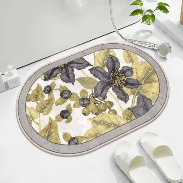 LESTER Lemon Blossom Quick-Dry Bathroom Mat