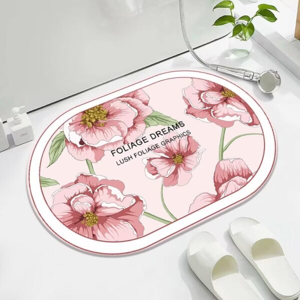 LESTER Rose Garden Anti-Slip Bathroom Mat