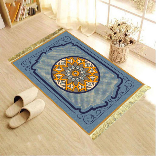 LESTER Classic Anti-Slip Blue Prayer Rug