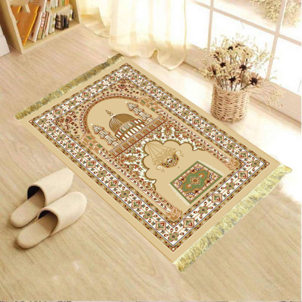 LESTER Golden Elegance Anti-Slip Prayer Rug