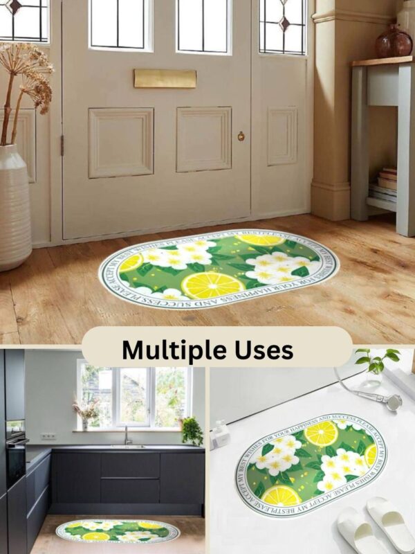 LESTER Green Floral Anti-Slip Bathroom Mat - Image 5