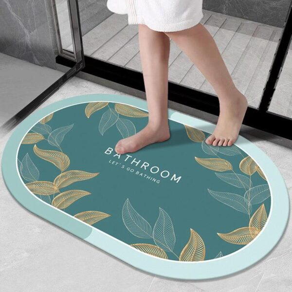 LESTER Botanical Green Anti-Slip Bathroom Mat