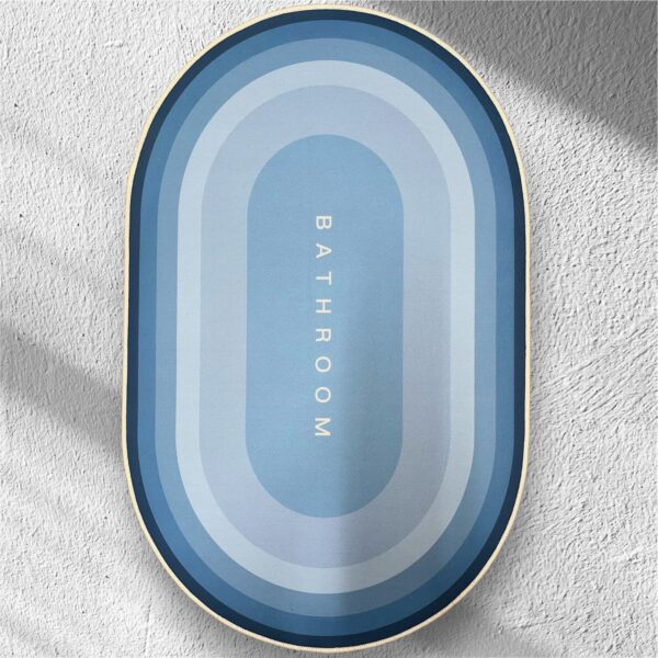 LESTER Blue Oval Anti-Slip Bathroom Mat - Image 2