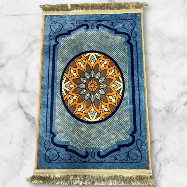 LESTER Classic Anti-Slip Blue Prayer Rug - Image 4
