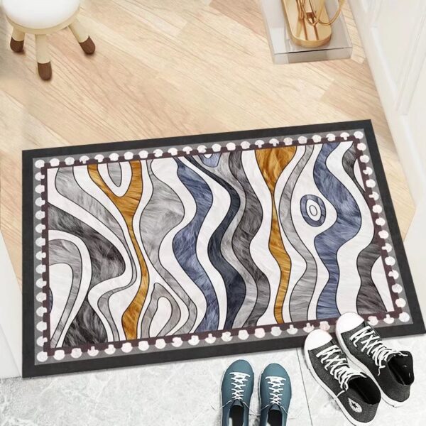 •  LESTER Non-Slip Door Mat - Leather Texture with Pattern