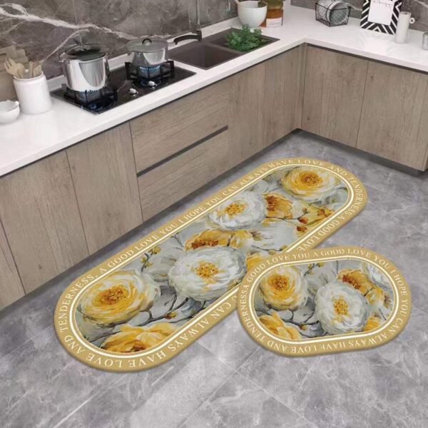 LESTER-Golden Bloom Kitchen Mat Set