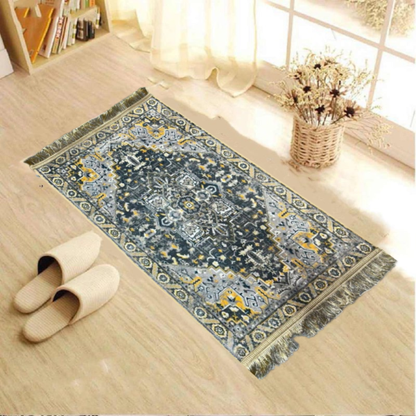 LESTER Blue-Grey Water-Absorbent Prayer Rug