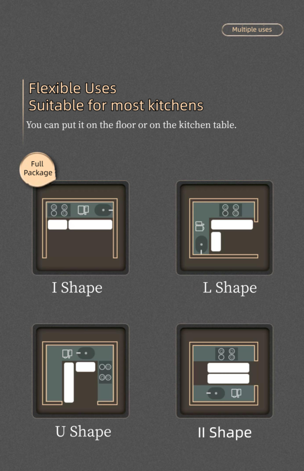 LESTER-Golden Bloom Kitchen Mat Set - Image 3