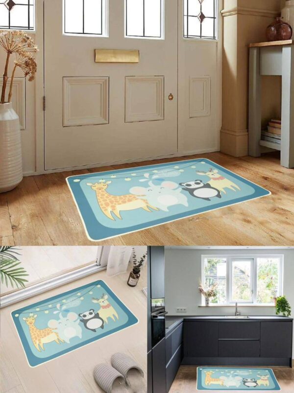 LESTER Non-Slip Door Mat - Kids Animal Print SSize 50*80 - Image 2