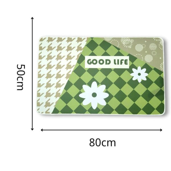 LESTER Anti-Slip Absorbent Bathroom Mat - Floral Pattern - Image 3