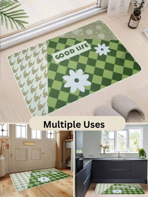 LESTER Anti-Slip Absorbent Bathroom Mat - Floral Pattern - Image 4
