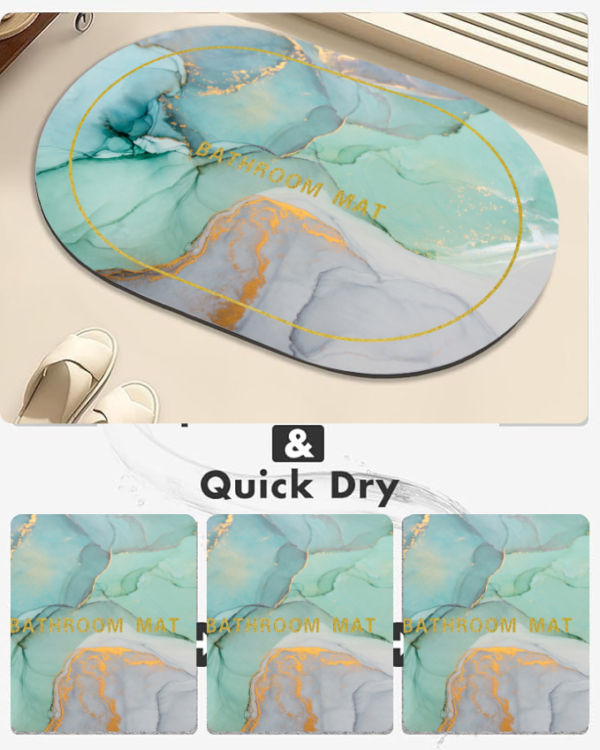 LESTER Anti-Slip Absorbent Bathroom Mat - Marble Design - Image 3