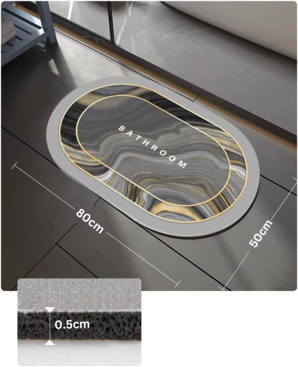 LESTER Wave Design Anti-Slip Bathroom Mat - Image 4
