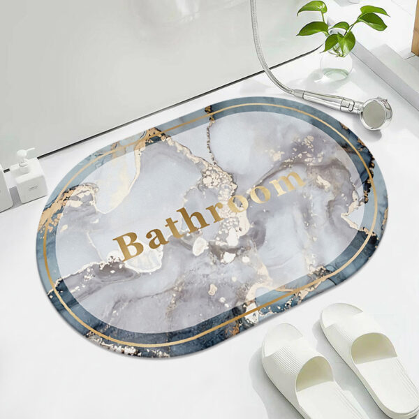 LESTER Anti-Slip Absorbent Bathroom Mat - Transparent Border Design