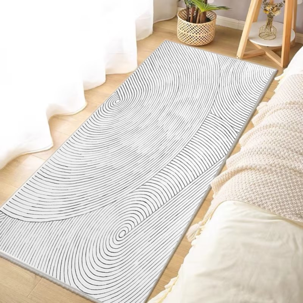 LESTER Modern Swirl Rug – Light Grey