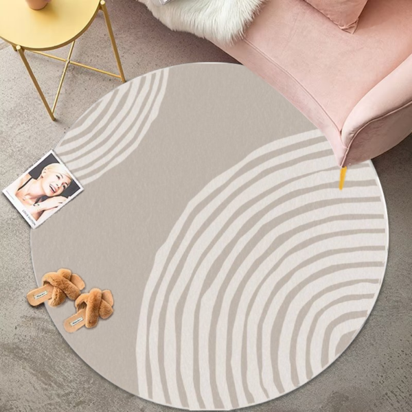 LESTER Waterproof Circle Rug- BeigeElegance