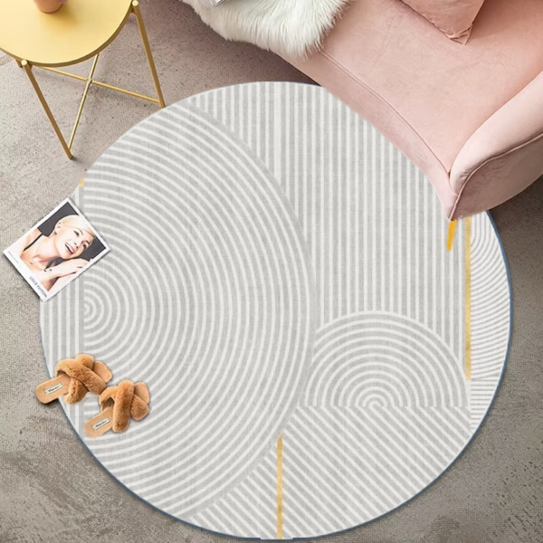 LESTER Waterproof Circle Rug – Minimalist Lines